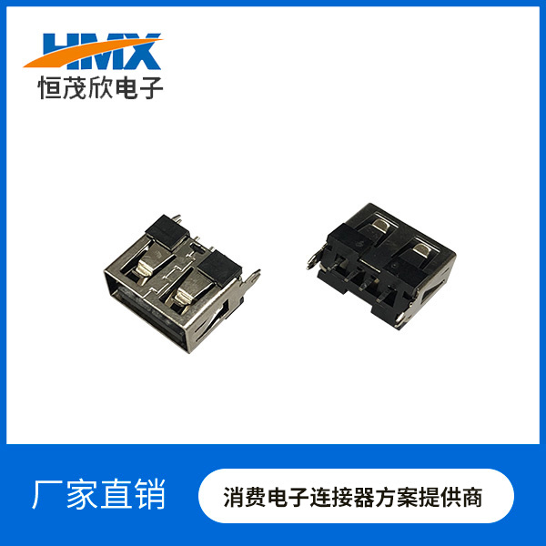 USB 2.0 A母180度短体10.0MM平口