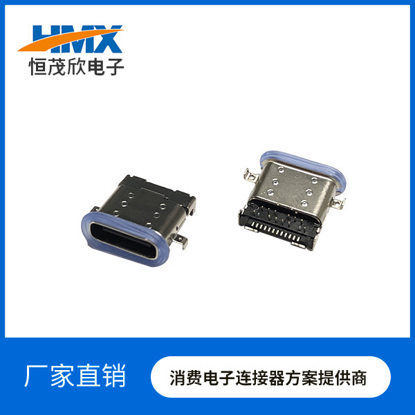 USB 3.1 TYPE C端子前插后贴沉板1.1四脚插(防水）